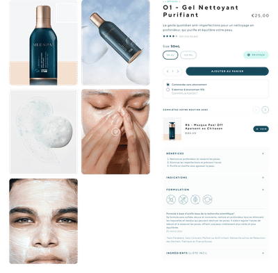 MEDSPA LAB, site e-commerce dans la cosmétique sur la techno Shopify - E-commerce