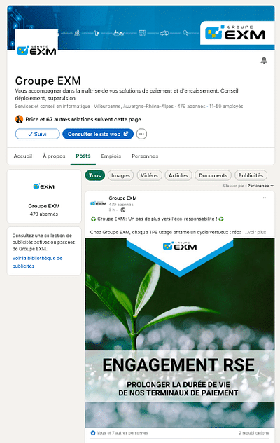 Site + SEO + Social Media Groupe EXM - Référencement naturel