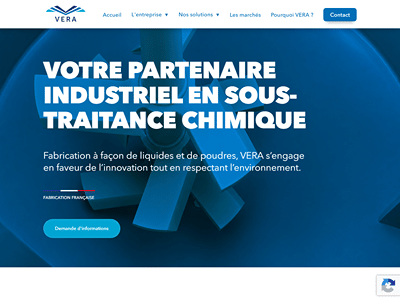 Véra Chimie, site vitrine d'un industriel de la chimie de nettoyage - Création de site internet