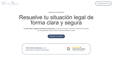 Rocio Mora Extranjería - Website Creation