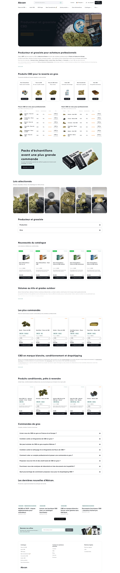 Abican – E-commerce B2B d'un grossiste CBD européen - E-commerce