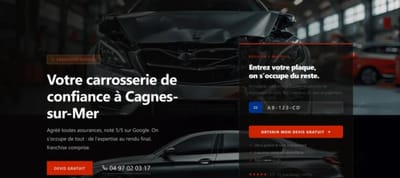 Site internet - Carrosserie Du Val à Cagnes-sur-Mer - Création de site internet