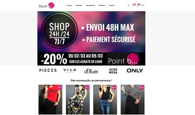 Réalisation ecommerce pour les boutiques PointB - Website Creatie