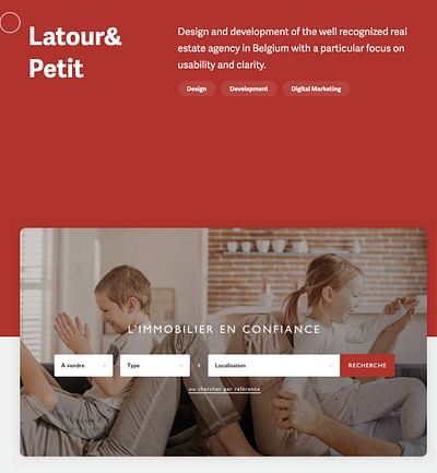 Real estate website - Latour et petit - Website Creatie
