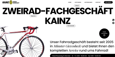 Bicycle Shop Redesign - Webseitengestaltung