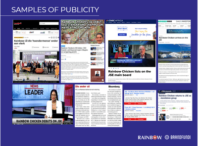 Rainbow Chicken JSE Listing and Corp Communications - Bedrijfscommunicatie