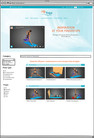 Création d'un site e-business de cours de Yoga - Webseitengestaltung