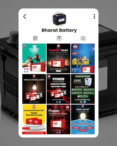 Bharat Battery House Social Media Handling - Markenbildung & Positionierung