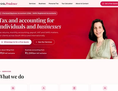 thinkPrudence: tax and accounting website with a tax calculator - Website Creation