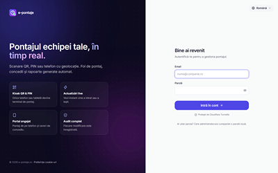 e-pontaje.ro – staff time-tracking web app - Consultoria Cloud