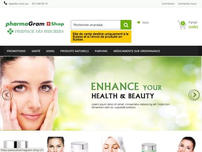 Pharmagram-shop.ch - E-Commerce