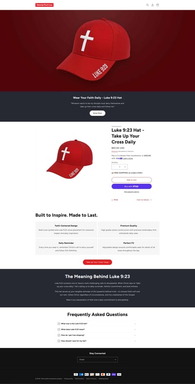 Diseño de e-Commerce Shopify - B2C - The Cross Hat - Creación de Sitios Web