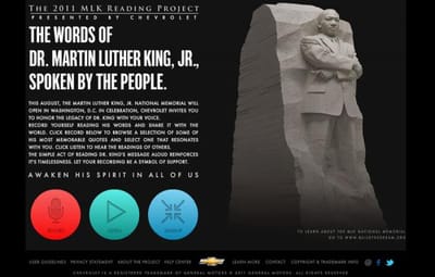 The 2011 MLK Reading Project, Presented by Chevrolet - Werbung