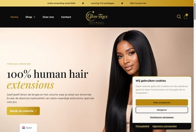 Webshop voor Glow-tique - Website Creatie