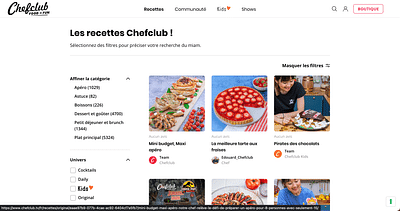 Chefclub - Site web optimisé SEO (+ 50 000 pages) - Creación de Sitios Web