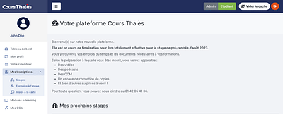 Extranet / API pour Cours Thalès - Applicazione web