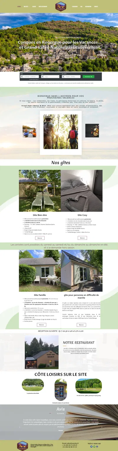 Grand vabre nature - Website Creation
