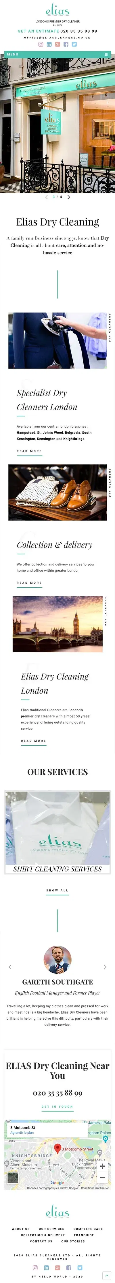 Site internet Mobile Responsive pour ELIAS CLEANERS - Application mobile