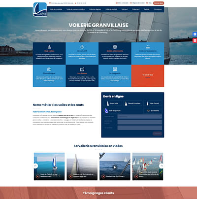La voilerie Granvillaise prend le large - Création de site internet