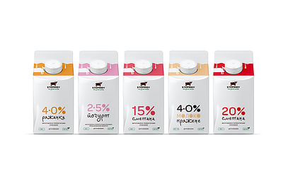 Stepnoy Dairy. Packaging design - Publicidad