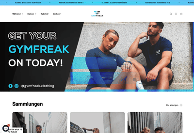 Shopify Relaunch für Gymfreak – moderner Fashion- und Fitness-Shop - E-commerce