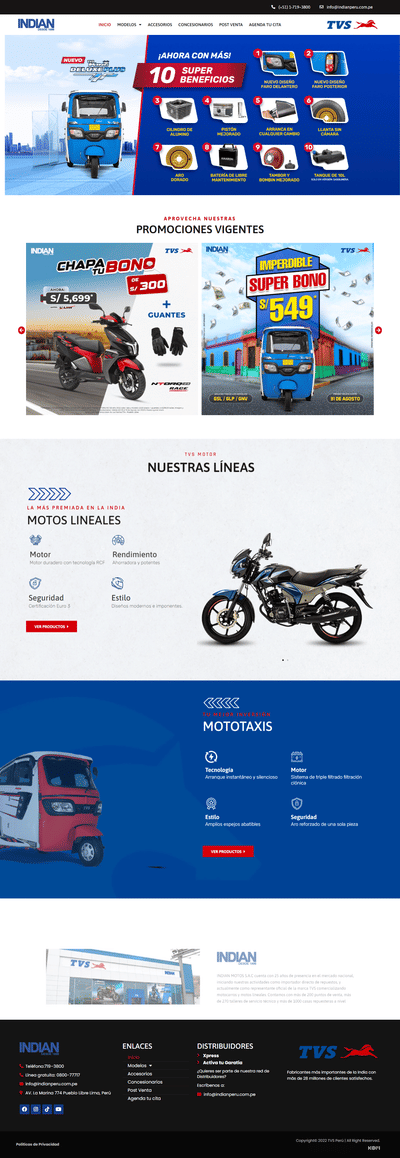 Diseño web TVSPERU - Création de site internet
