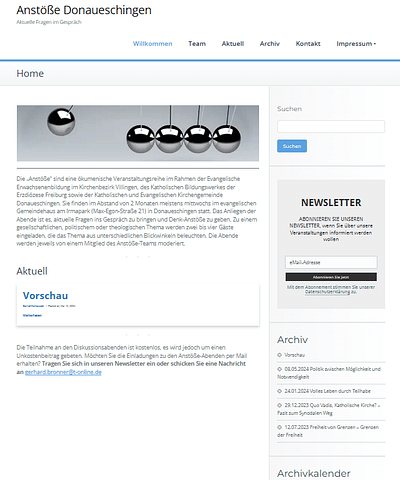 Anstöße Donaueschingen e. V. - Webseitengestaltung