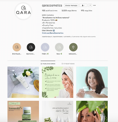 Social Media Qara Cosmetics - Réseaux sociaux
