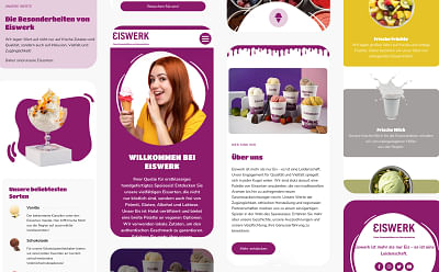 Webseite & Produktfotografie für "Eiswerk" - Grafikdesign