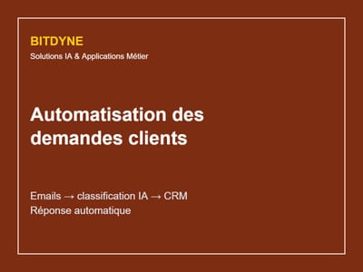 Automatisation IA du traitement des demandes clients (emails → CRM) - Inteligencia Artificial