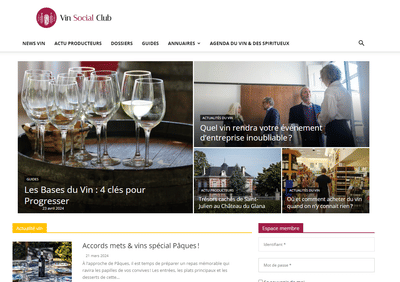 Site thématique autour du vin - Digitale Strategie