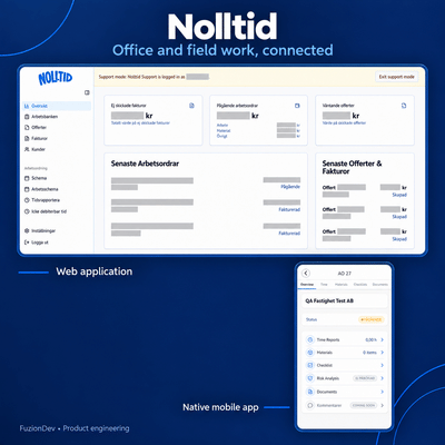 Nolltid — Web and Native Mobile Field Operations - Web Application