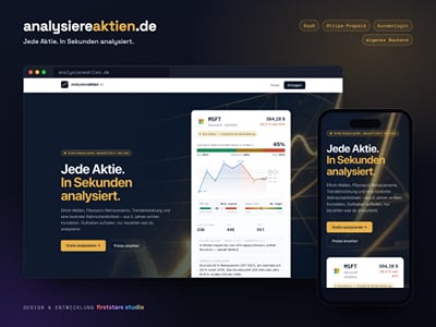 Webseite und komplette Bezahlungstechnik von analysiereaktien.de - Creación de Sitios Web