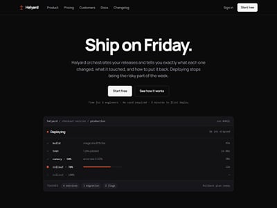 Halyard: SaaS product website demo template - Website Creation