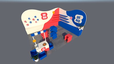 Qué Rico booth design - 3D