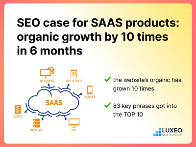 SAAS products: organic growth by 10 times - SEO