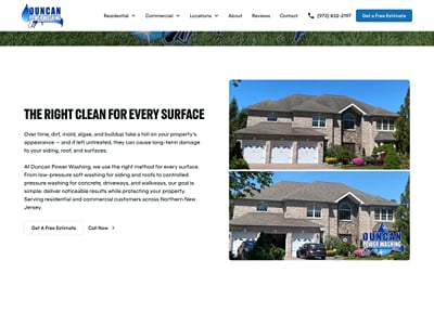 44 page power washing website and local SEO - Webseitengestaltung