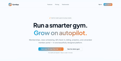 GymOS — Multi-Tenant SaaS Platform for Gym Management - Application web