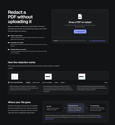 Zero-Trust PDF Studio: Private PDF Tools - Website Creation