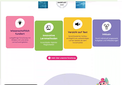 Projekt / Mambio Lern-App Website - Webseitengestaltung