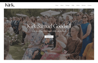 Custom Wix Website for Perth Marriage Celebrant – Kirk Samuel Goodsell - Création de site internet