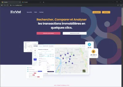 EXVAL - Application métier d'estimation immobilière - Création de site internet