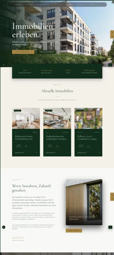 Webdesign & SEO für Bartelt Immobilien GmbH - Webseitengestaltung