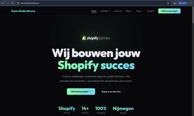 Ecom Studio Nimma — Shopify Specialist Website - E-commerce
