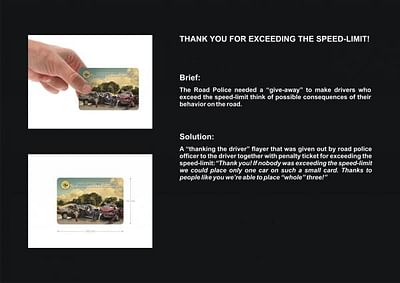 THANK YOU FOR EXCEEDING THE SPEED LIMIT! - Publicidad