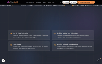 Wizzy Builds: real-time 3D Smart Kitchen Builder - Website Creation
