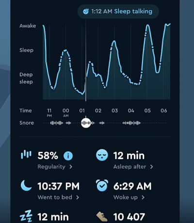 Sleep quality monitoring APP - Application mobile
