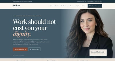 SG Law website redesign - Création de site internet