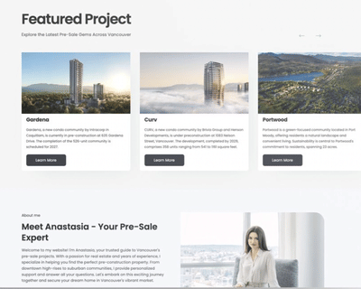 Anastasia Noz Website - Website Creation