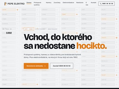 Website for an electrician serving apartment buildings in Bratislava - Création de site internet